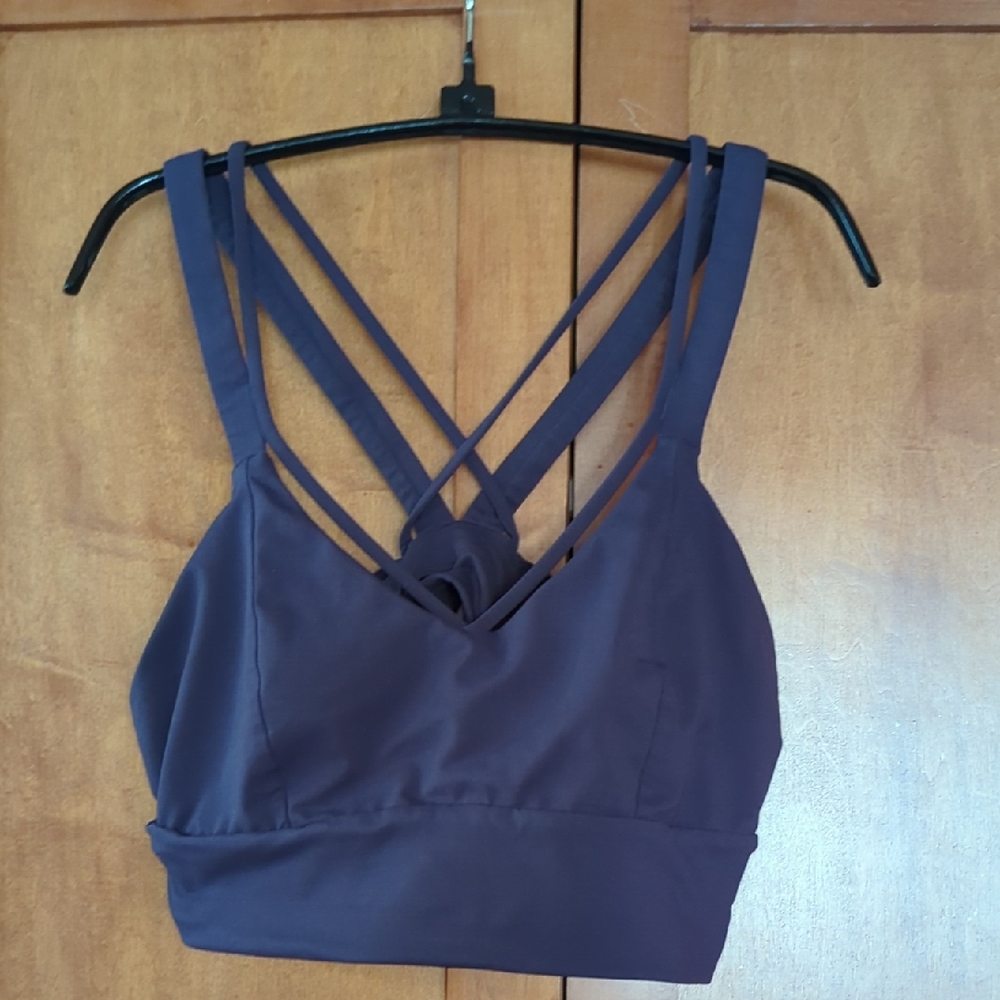 lululemon athletica Purple Deep Plum Strappy Sports Bra 12/Large